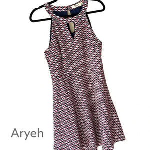 ARYEH | NWOT | HALTERNECK DRESS KEYHOLE OPENINGS DITSY PRINT | SIZE: MEDIUM